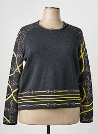 Pull col rond manches longues gris SAINT CHARLES femme