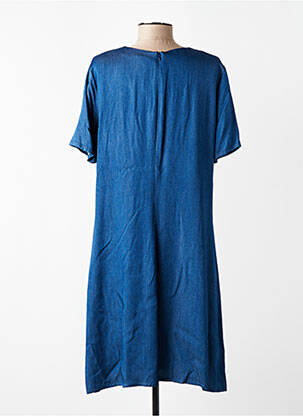 Robe mi-longue manches courtes manches courtes bleu GEVANA femme