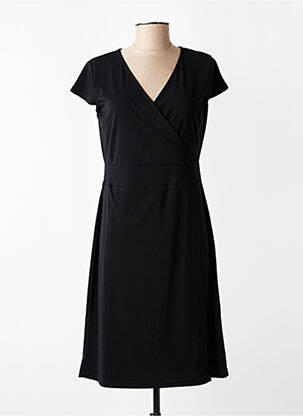 Robe mi-longue manches courtes manches courtes noir TELMAIL femme