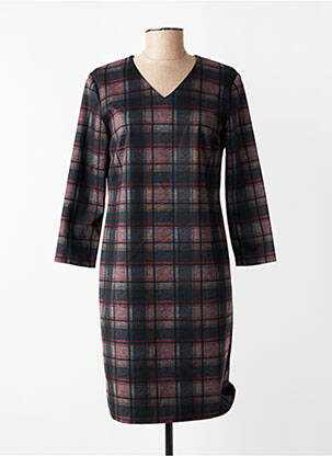 Robe mi-longue manches longues manches longues noir GEVANA femme