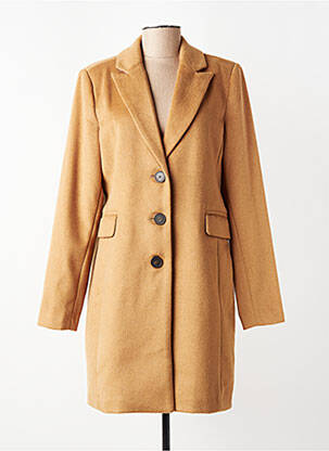 Manteau long coupe cintrée sans capuche marron REVER MILE femme