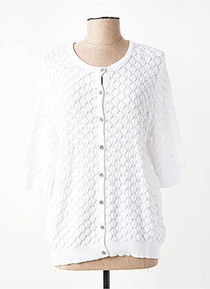 Gilet manches courtes fermeture boutonnée sur le devant blanc MICHA femme