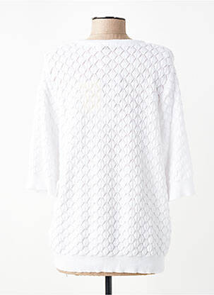 Gilet manches courtes fermeture boutonnée sur le devant blanc MICHA femme