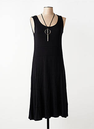 Robe mi-longue sans manche sans manche noir TELMAIL femme