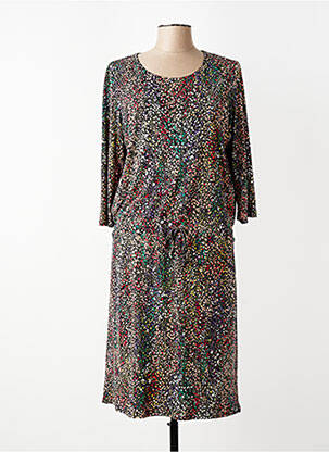 Robe mi-longue manches 3/4 manches 3/4 noir GEVANA femme