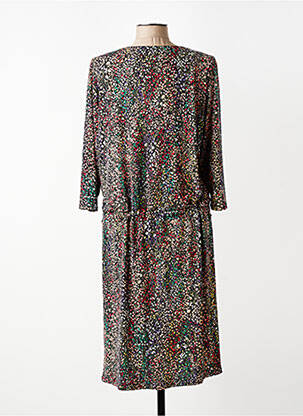 Robe mi-longue manches 3/4 manches 3/4 noir GEVANA femme