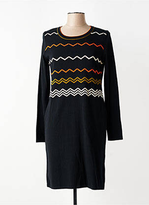 Robe pull coupe cintrée manches longues noir TELMAIL femme