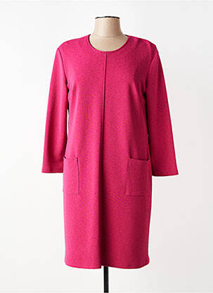 Robe mi-longue manches longues manches longues rose GEVANA femme