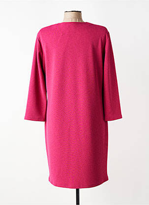 Robe mi-longue manches longues manches longues rose GEVANA femme