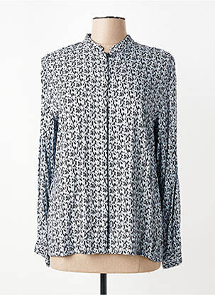 Chemisier imprimé fantaisie manches longues bleu ANDAM femme