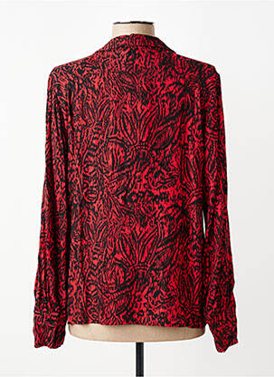 Chemisier imprimé fantaisie manches longues rouge ANDAM femme