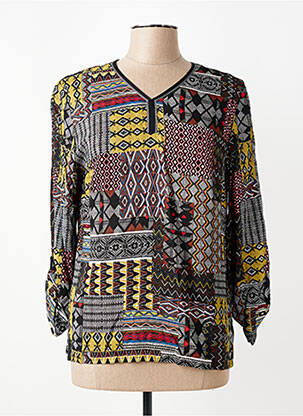 Blouse manches longues manches longues noir GEVANA femme