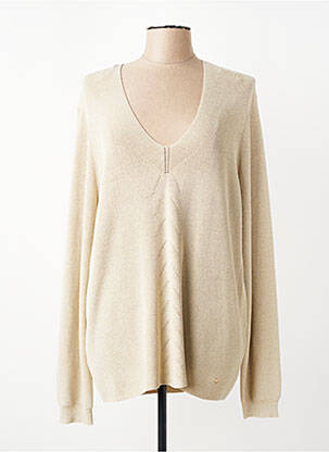 Pull coupe droite manches longues or CHRISTINE LAURE femme