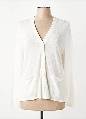 Gilet manches longues coupe cintrée blanc SAINT CHARLES femme