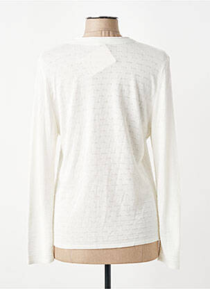 Gilet manches longues coupe cintrée blanc SAINT CHARLES femme