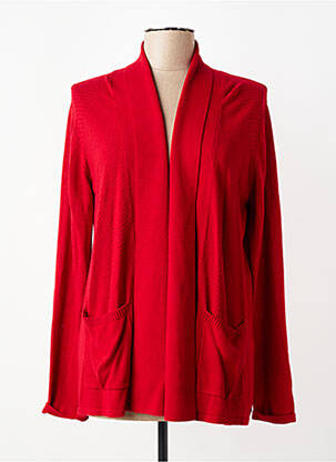 Gilet manches longues col v rouge CHRISTINE LAURE femme