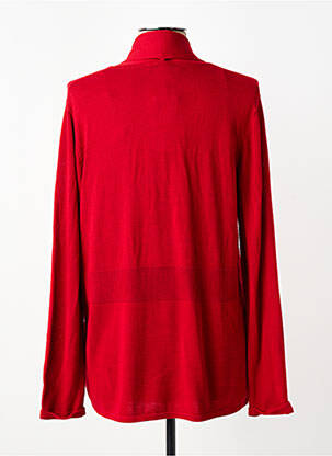 Gilet manches longues col v rouge CHRISTINE LAURE femme