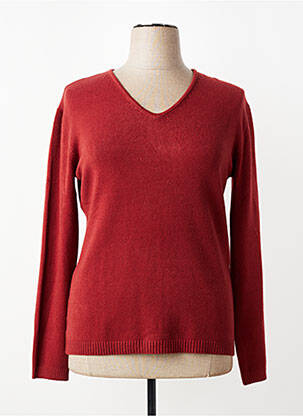 Pull coupe cintrée manches longues marron COULEURS DU TEMPS femme
