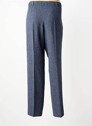 Pantalon droit fermeture zippée sous rabat boutonné taille normale bleu GUY DUBOUIS femme