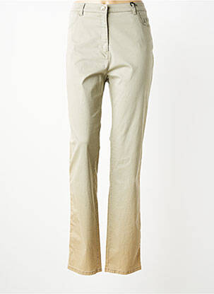 Pantalon slim tissage popeline taille normale vert TONI femme