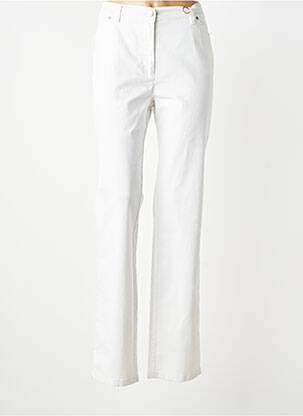 Pantalon slim tissage popeline taille normale beige TONI femme