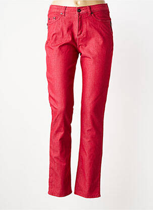 Pantalon slim tissage popeline taille normale rouge MERI & ESCA femme