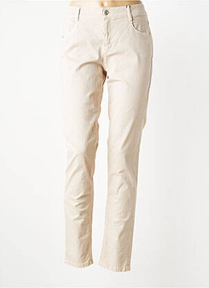Jeans coupe slim tissage brut taille normale beige GARDEUR femme