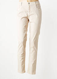 Jeans coupe slim tissage brut taille normale beige GARDEUR femme