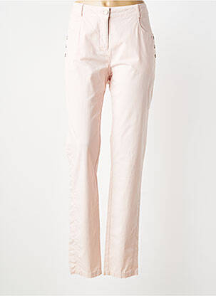 Pantalon slim tissage popeline taille normale rose MAE MAHE femme