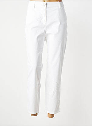 Pantalon 7/8 tissage popeline taille normale blanc TONI femme