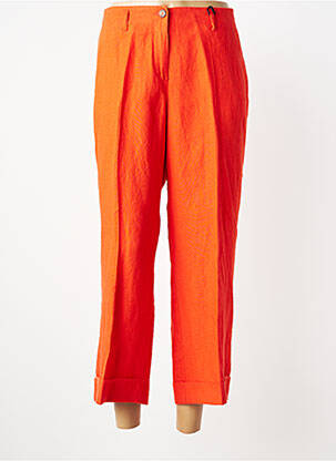 Pantalon 7/8 taille à pinces taille basse orange TONI femme