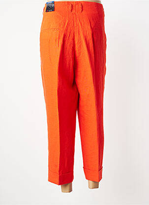 Pantalon 7/8 taille à pinces taille basse orange TONI femme