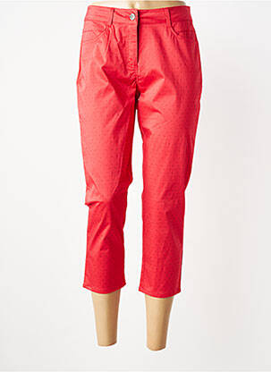 Pantacourt stretch taille normale rouge MAE MAHE femme