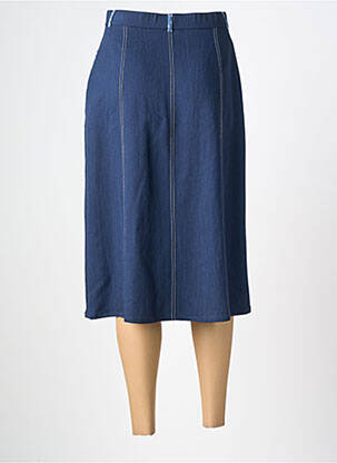 Jupe mi-longue taille normale bleu GUY DUBOUIS femme