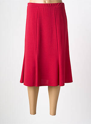 Jupe mi-longue stretch rouge GEVANA femme