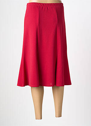 Jupe mi-longue stretch rouge GEVANA femme