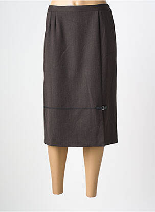 Jupe mi-longue taille normale marron GEVANA femme