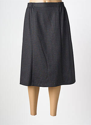 Jupe mi-longue coupe évasée noir GEVANA femme