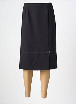 Jupe mi-longue doublure textile noir GEVANA femme