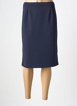 Jupe mi-longue stretch bleu GEVANA femme