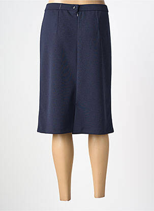 Jupe mi-longue stretch bleu GEVANA femme