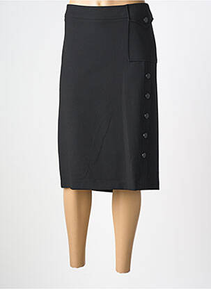 Jupe mi-longue stretch noir PAUSE CAFE femme