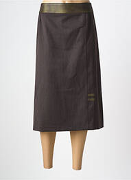 Jupe mi-longue doublure textile marron GEVANA femme