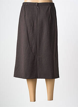 Jupe mi-longue coupe droite marron GEVANA femme