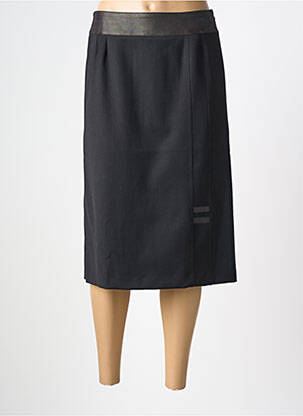 Jupe mi-longue coupe droite noir GEVANA femme
