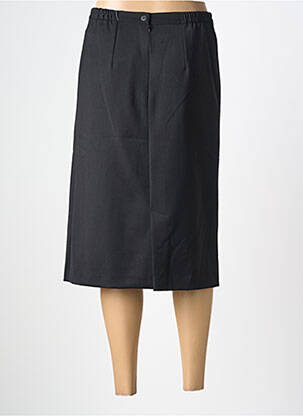 Jupe mi-longue coupe droite noir GEVANA femme