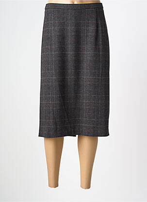 Jupe mi-longue stretch gris GUY DUBOUIS femme