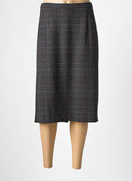 Jupe mi-longue stretch gris GUY DUBOUIS femme