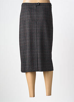 Jupe mi-longue stretch gris GUY DUBOUIS femme