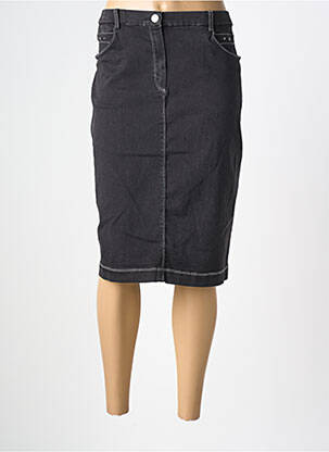 Jupe mi-longue stretch gris CHRISTINE LAURE femme